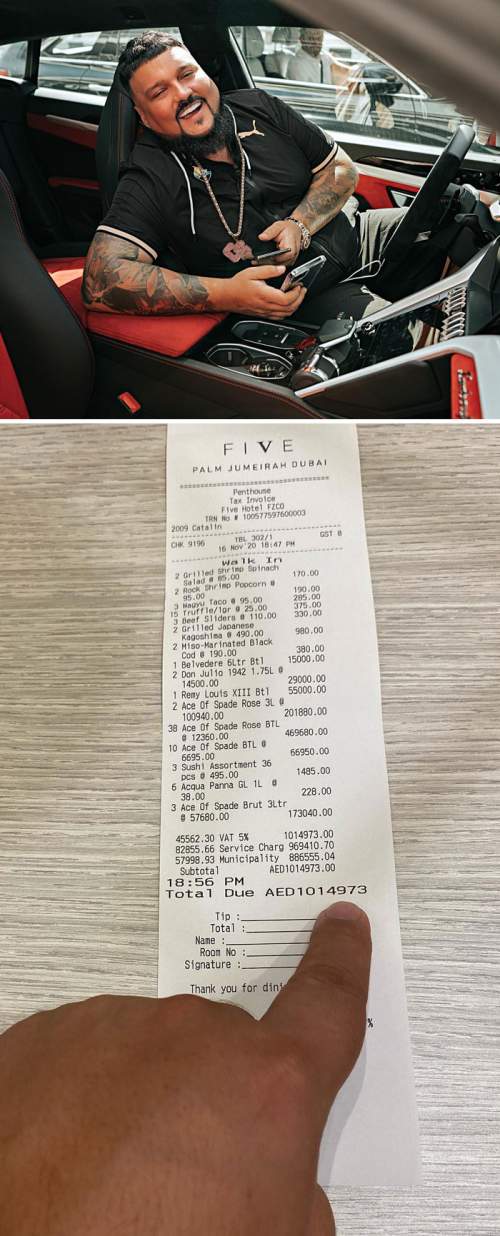 Радио-диджей Чарли Слот потратил 1 миллион дирхамов ОАЭ в баре в Дубае и поделился копией своего щедрого счета в Instagram