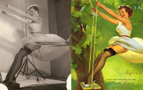 Оригинальные фотографии девушек, с которых рисовали pin-up 30-50-х годов