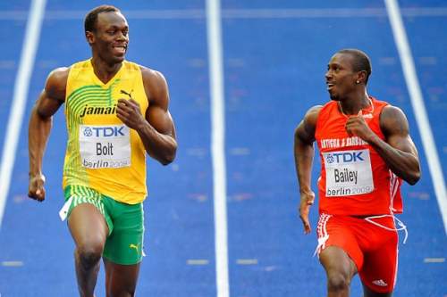 Usain Bolt (Ямайка) и Daniel Bailey (Антигуа).