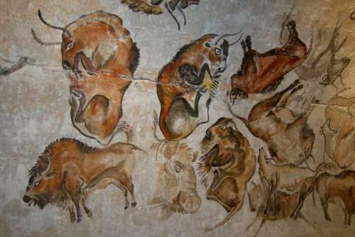 Картины бизонов в пещере Альтамира, Испания. Их рисовали более 20 000 лет между 35 000 и 15 000 лет до н.э.