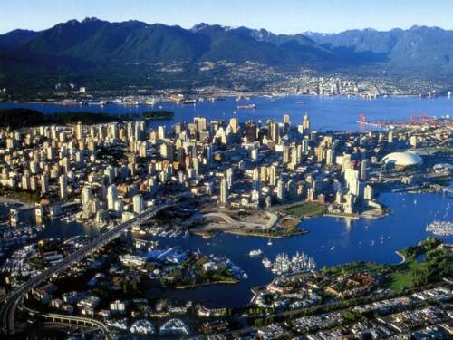Воздушная панорама Ванкувера.