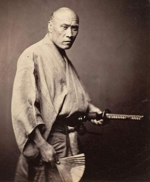 Феличе Беато сделала старую фотографию самурая. Япония, период Эдо, 1865 г.